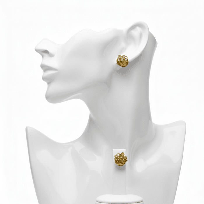 Yellow Diamond Pressure Setting Earring