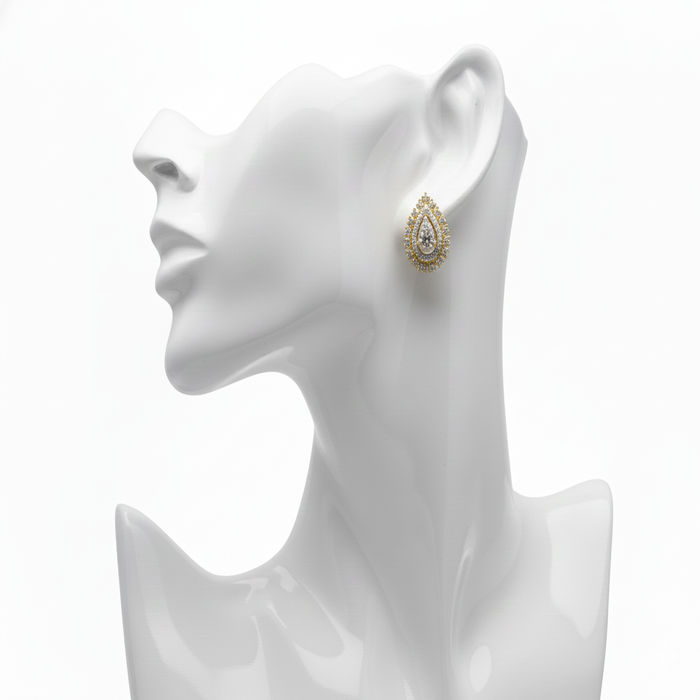 Pear Shape Diamond Earring