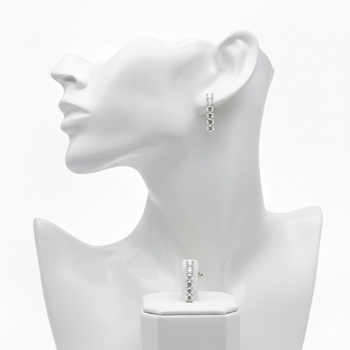 Silver Moissanite Earrings