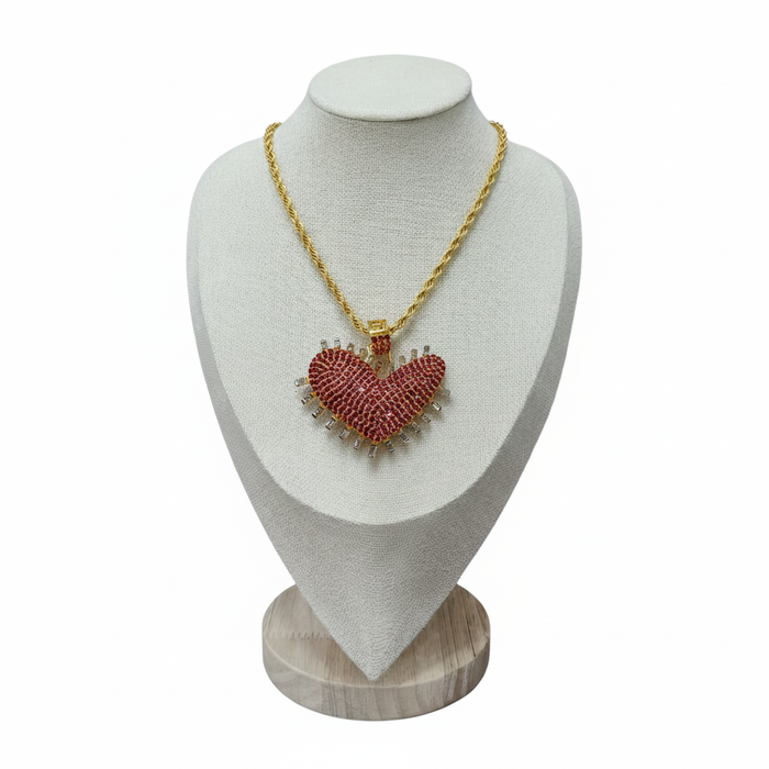 Elegant Heart Ruby Pendant