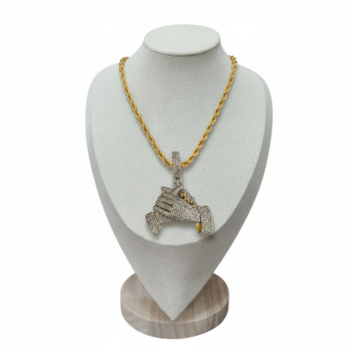 Shake Hand Diamond Pendant