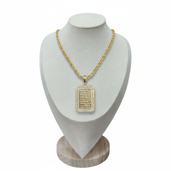 Rectangle  Bugget Diamond Pendant