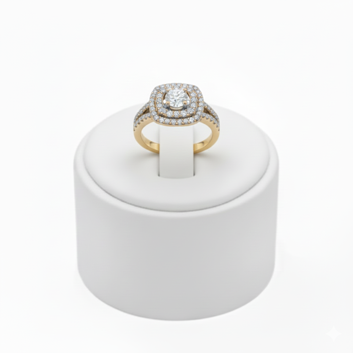 Double Halo Diamond Ring