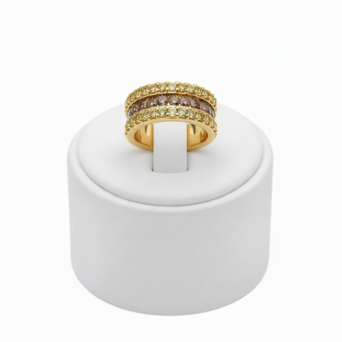 Yellow And Chocolate Diamond Ring