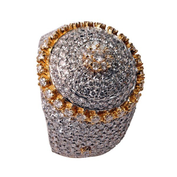 Diamond Men Ring Round Top