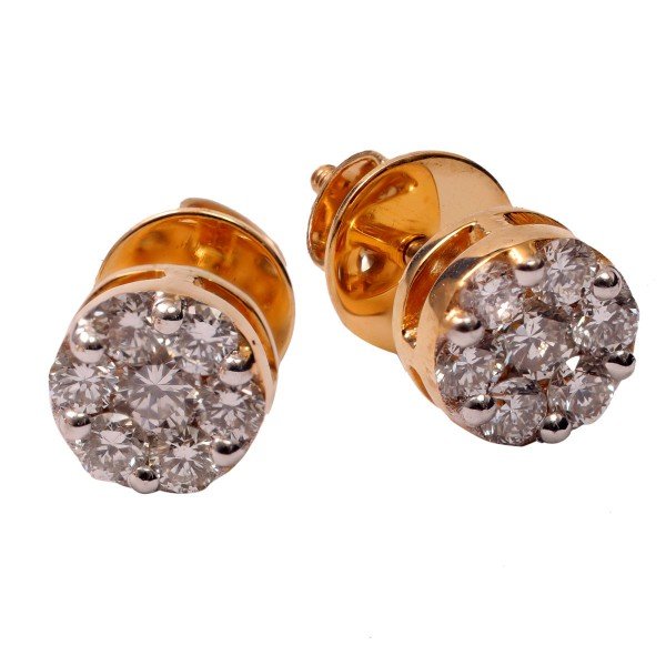 Diamond Pressure Setting Earring