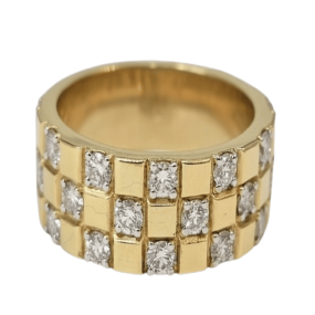square diamond yellow gold ring