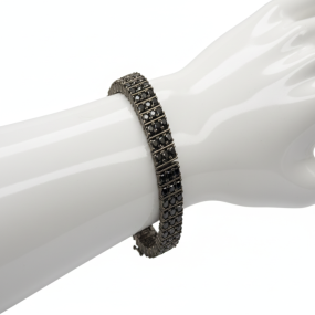 black diamond 3 raw tennis bracelet