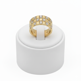 square diamond yellow gold ring