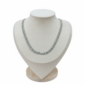 silver with cubic zircon chain