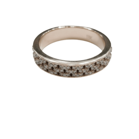 alternet square diamond setting rose gold ring
