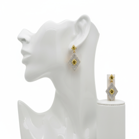 yellow & white dimaond earring