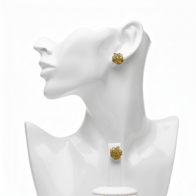 Yellow diamond Pressure Setting Earring