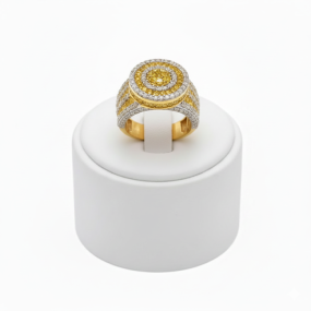 YELLOW AND WHITE DIAMOND MEN RING
