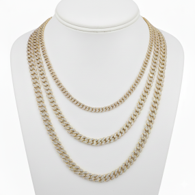 DIAMOND CUBAN CHAINS 3 SIZE