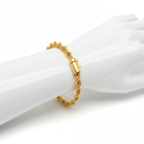 solid handmade 21k rope bracelet