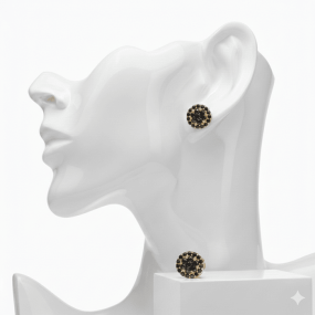 BLACK DIAMOND DOUBLE PRESSURE EARRING