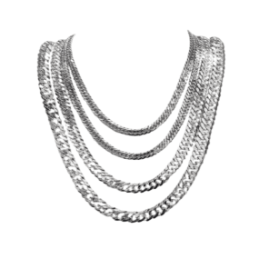 SILVER DOUBLE CUBAN CHAIN