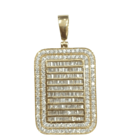RECTANGLE  BUGGET DIAMOND PENDANT